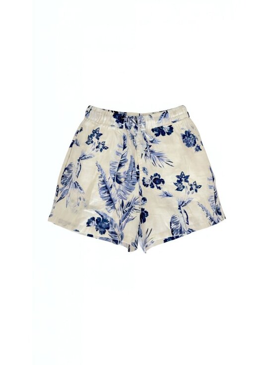 Saks Fifth Avenue Pants - Saks Fifth Avenue NWT 100% Linen Floral Palm Print Pull On Shorts Sz S